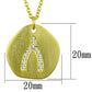 LO3479 - Gold & Brush Brass Chain Pendant with Top Grade Crystal  in Clear-1