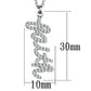 LO3488 - Rhodium Brass Chain Pendant with Top Grade Crystal  in Clear-1