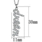 LO3489 - Rhodium Brass Chain Pendant with Top Grade Crystal  in Clear-1