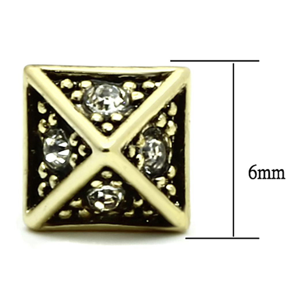 LO3507 - Flash Gold Brass Earrings with Top Grade Crystal  in Clear-1