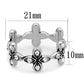 LO3519 - Rhodium Brass Ring with Top Grade Crystal  in Clear-1