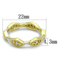 LO3552 - Gold Brass Ring with AAA Grade CZ  in Clear-1
