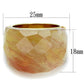 LO3582 - Gold Brass Ring with Synthetic Synthetic Glass in Light Peach-1