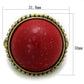 LO3603 - Antique Copper Brass Ring with Synthetic Synthetic Stone in Siam-1