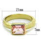 LO3638 - Gold Brass Ring with Synthetic Synthetic Glass in Rose-1