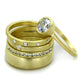 LO3645 - Gold & Brush Brass Ring with AAA Grade CZ  in Clear-1