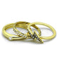 LO3651 - Gold Brass Ring with Top Grade Crystal  in Clear-1