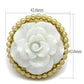LO3660 - Gold & Brush Brass Ring with Synthetic Synthetic Stone in White-1