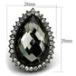 LO3688 - Ruthenium Brass Ring with Synthetic Synthetic Glass in Black Diamond-1