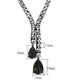 LO3690 - Ruthenium Brass Necklace with Synthetic Synthetic Glass in Black Diamond-1