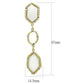 LO3692 - Gold & Brush Brass Earrings with Synthetic Synthetic Stone in Clear-1