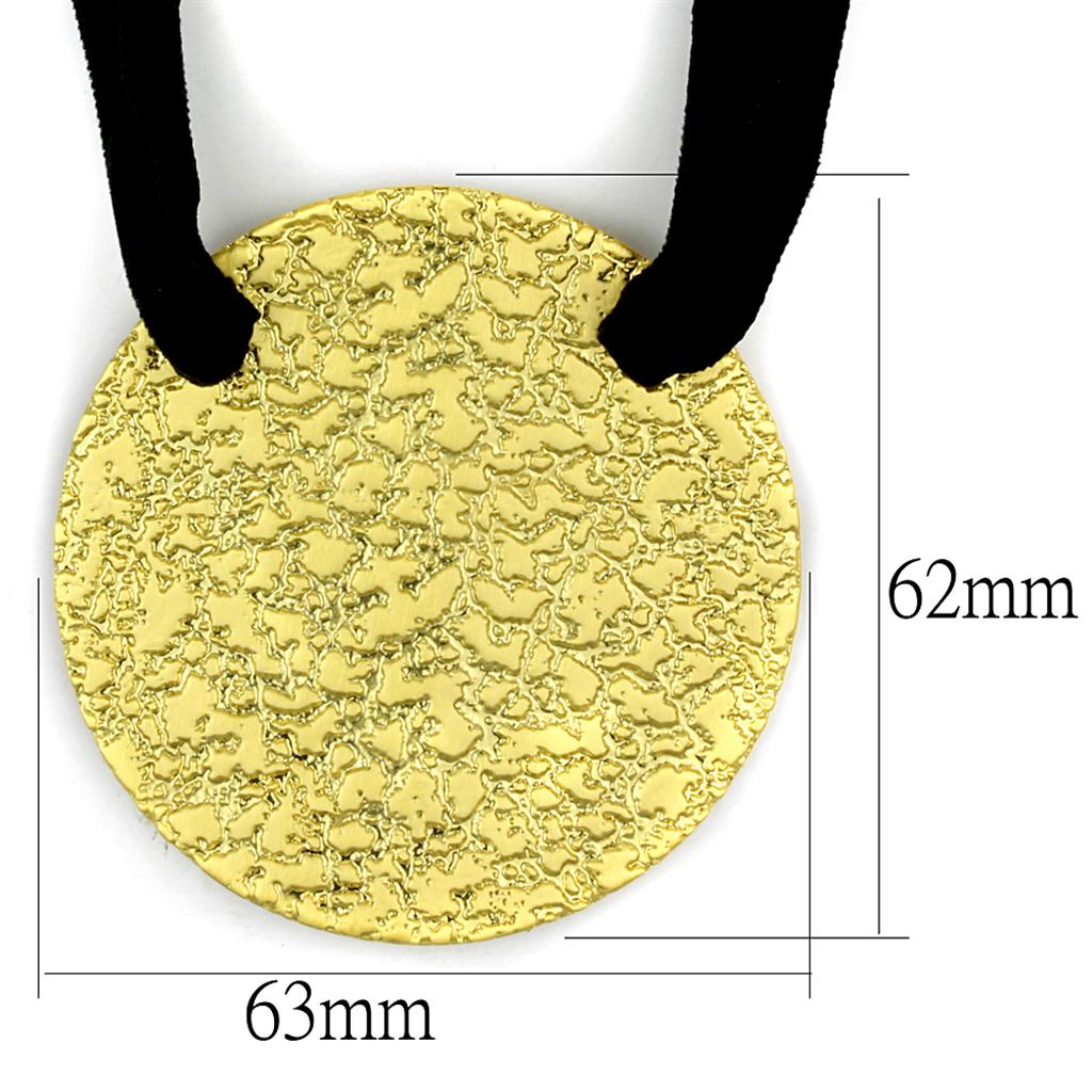 LO3727 - Gold & Brush Brass Chain Pendant with No Stone-1