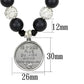 LO3815 - Antique Silver White Metal Necklace with Synthetic Glass Bead in Jet-1
