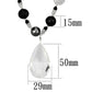 LO3817 - Antique Silver White Metal Necklace with Synthetic Synthetic Glass in Clear-1