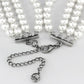 LO3820 - Antique Silver White Metal Necklace with Synthetic Glass Bead in White-2