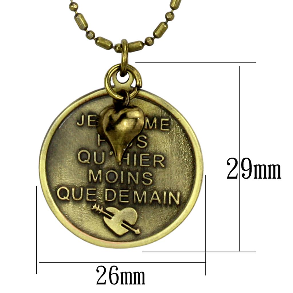 LO3824 - Antique Copper White Metal Chain Pendant with No Stone-1