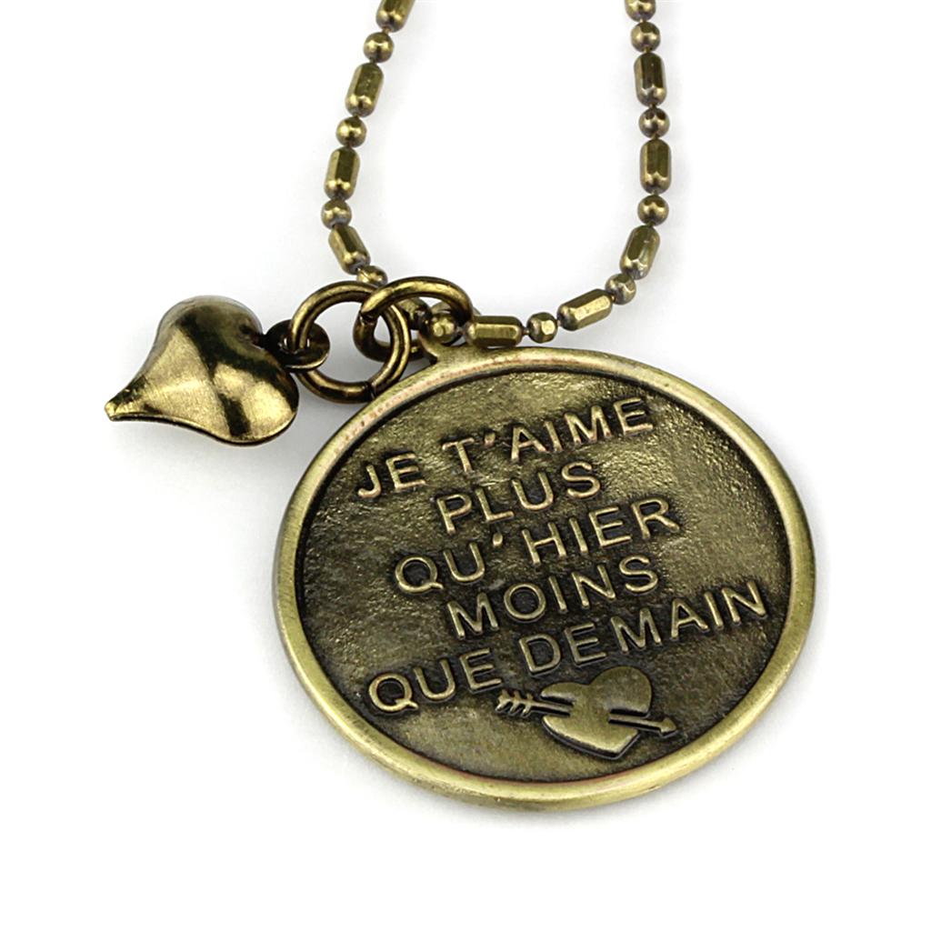 LO3824 - Antique Copper White Metal Chain Pendant with No Stone-2