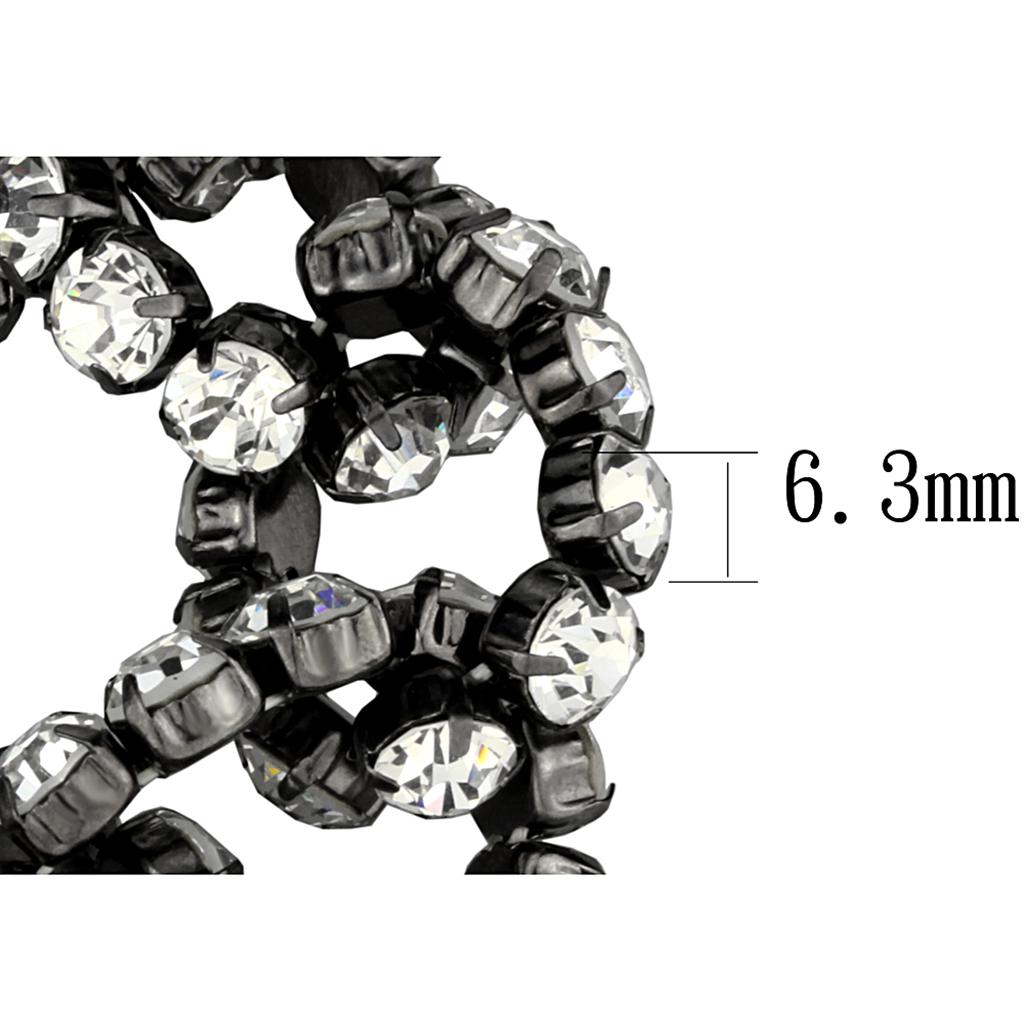 LO3831 - Ruthenium Brass Bracelet with Top Grade Crystal  in Clear-1