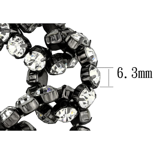 LO3831 - Ruthenium Brass Bracelet with Top Grade Crystal  in Clear-1