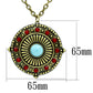 LO3838 - Antique Copper Brass Chain Pendant with Synthetic Synthetic Glass in Sea Blue-1