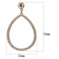 LO3855 - Rose Gold Brass Earrings with Top Grade Crystal  in Clear-1