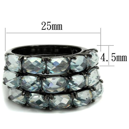 LO3929 - TIN Cobalt Black Brass Ring with Top Grade Crystal  in Black Diamond-1