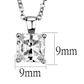 LO3931 - Rhodium Brass Chain Pendant with AAA Grade CZ  in Clear-1