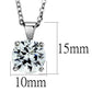 LO3932 - Rhodium Brass Chain Pendant with AAA Grade CZ  in Clear-1
