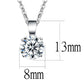 LO3933 - Rhodium Brass Chain Pendant with AAA Grade CZ  in Clear-1