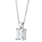 LO3934 - Rhodium Brass Chain Pendant with AAA Grade CZ  in Clear-2