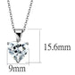 LO3936 - Rhodium Brass Chain Pendant with AAA Grade CZ  in Clear-1