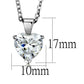 LO3937 - Rhodium Brass Chain Pendant with AAA Grade CZ  in Clear-1