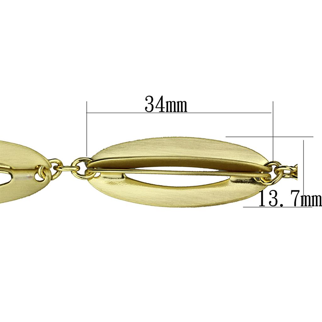 LO3941 - Gold & Brush Brass Bracelet with No Stone-1