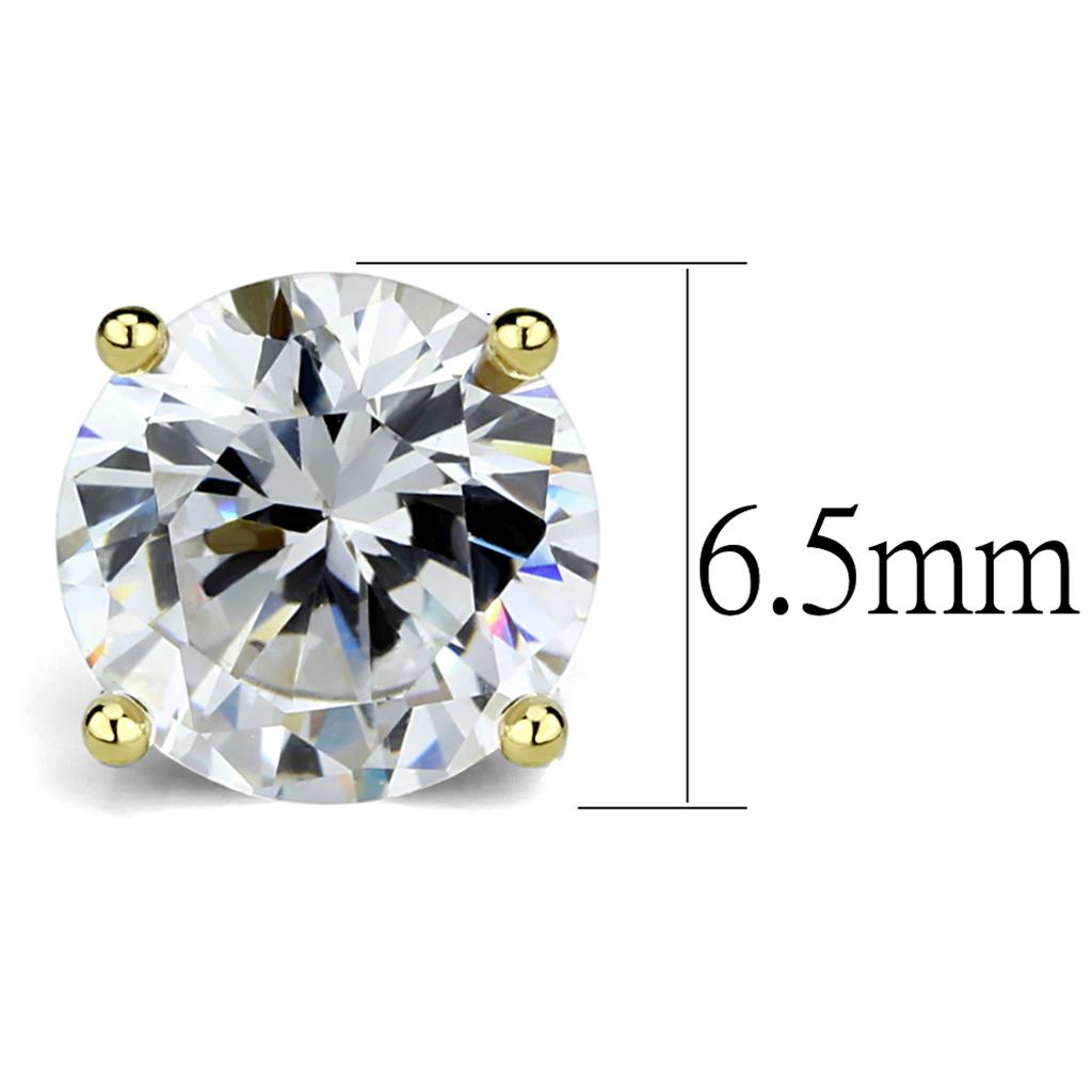 LO3957 - Gold Brass Earrings with AAA Grade CZ  in Clear-1