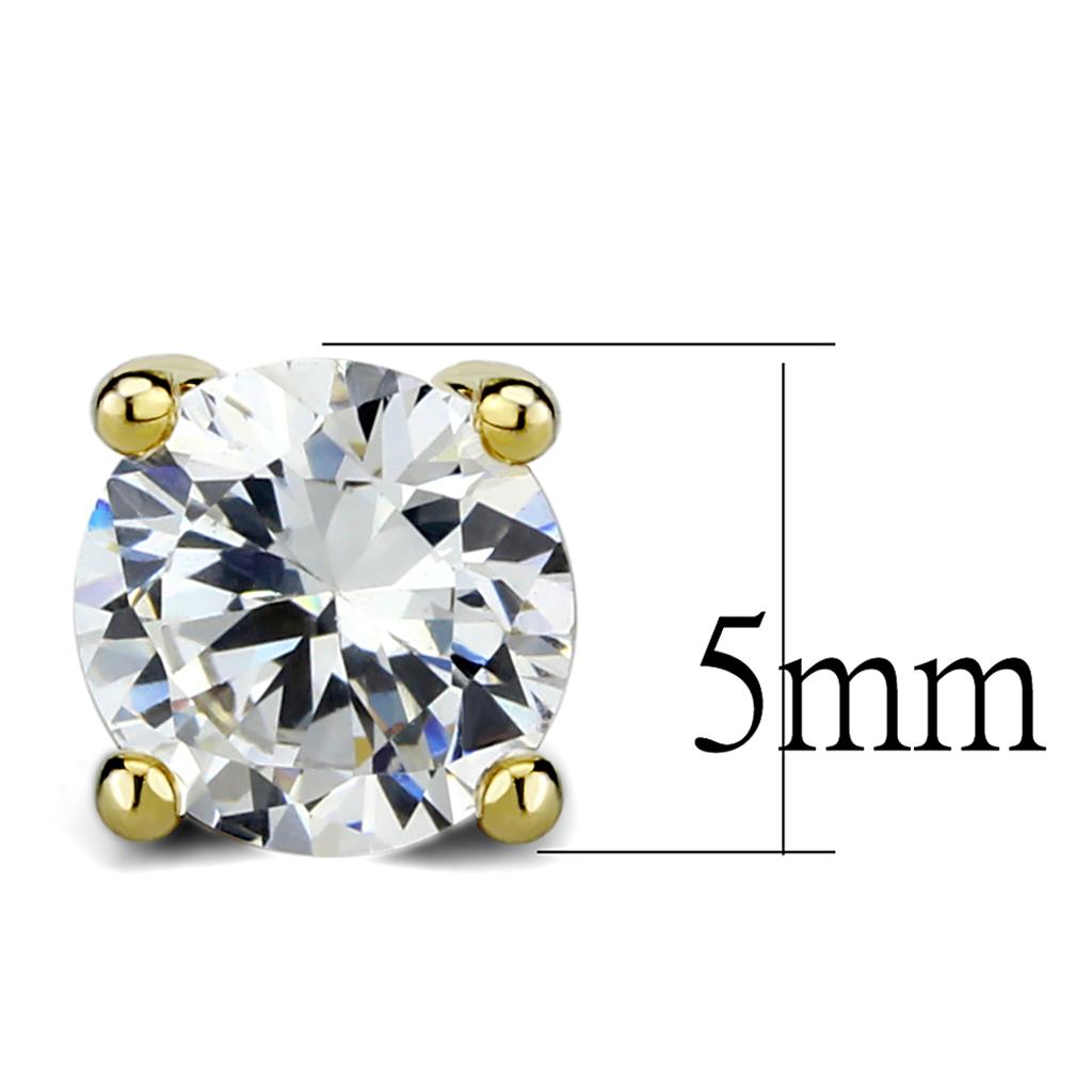LO3958 - Gold Brass Earrings with AAA Grade CZ  in Clear-1