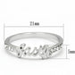 LO3968 - Rhodium Brass Ring with Top Grade Crystal  in Clear-1