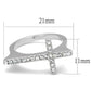 LO3976 - Rhodium Brass Ring with Top Grade Crystal  in Clear-1