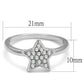LO3980 - Rhodium Brass Ring with Top Grade Crystal  in Clear-1