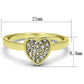 LO3983 - Flash Gold Brass Ring with Top Grade Crystal  in Clear-1