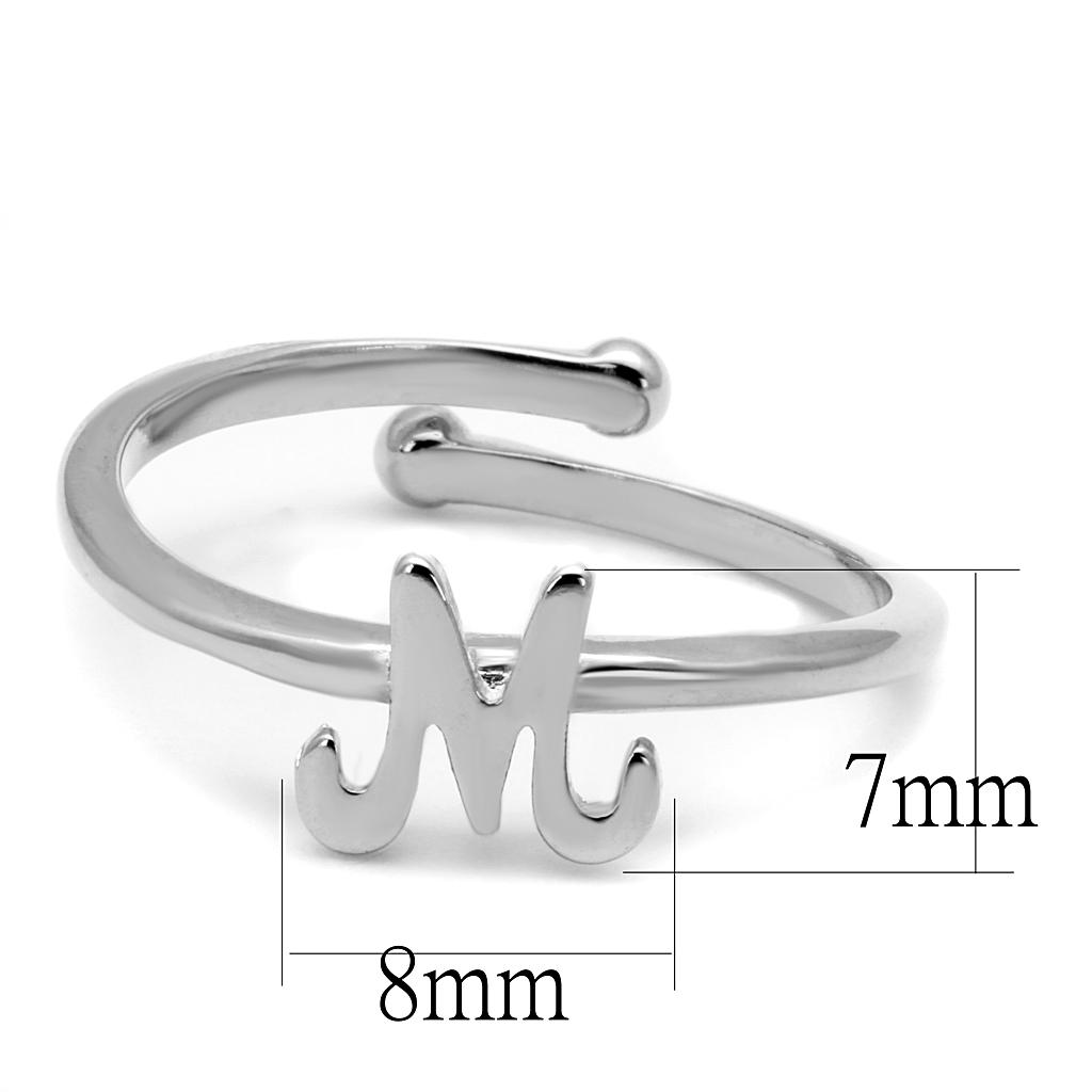 LO3993 - Rhodium Brass Ring with No Stone-1