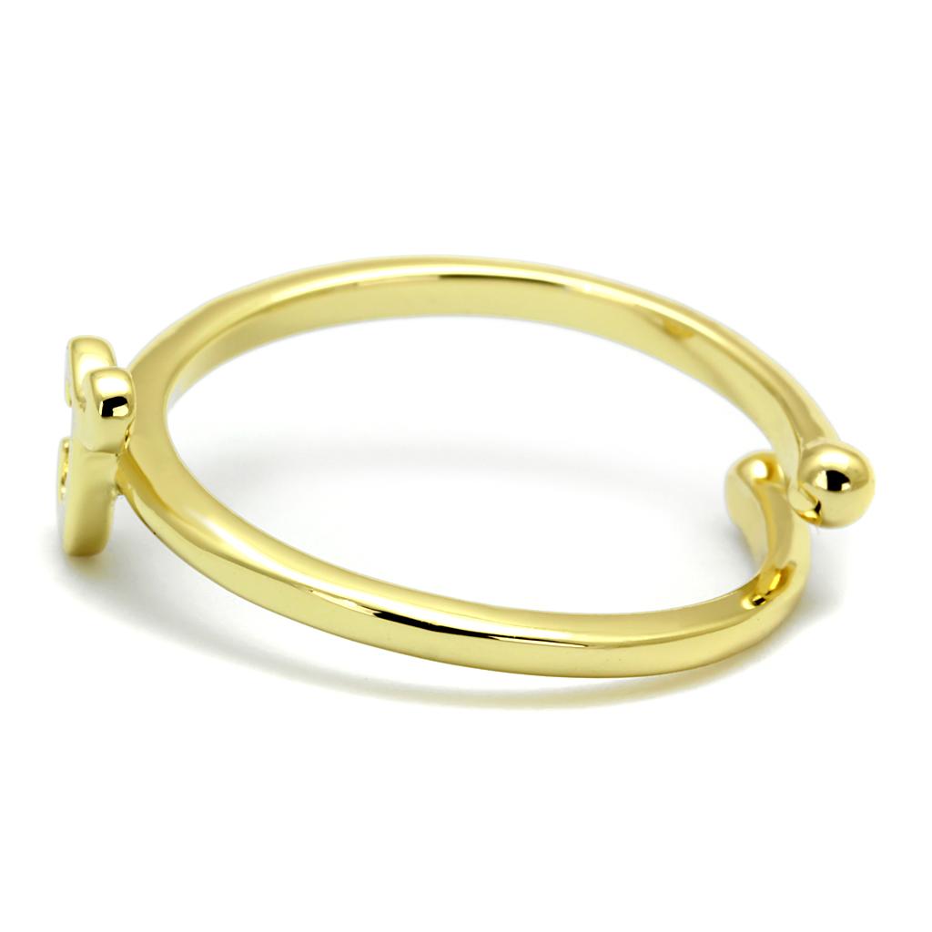 LO4012 - Flash Gold Brass Ring with No Stone-2