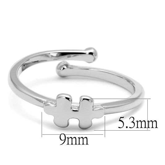 LO4027 - Rhodium Brass Ring with No Stone-1