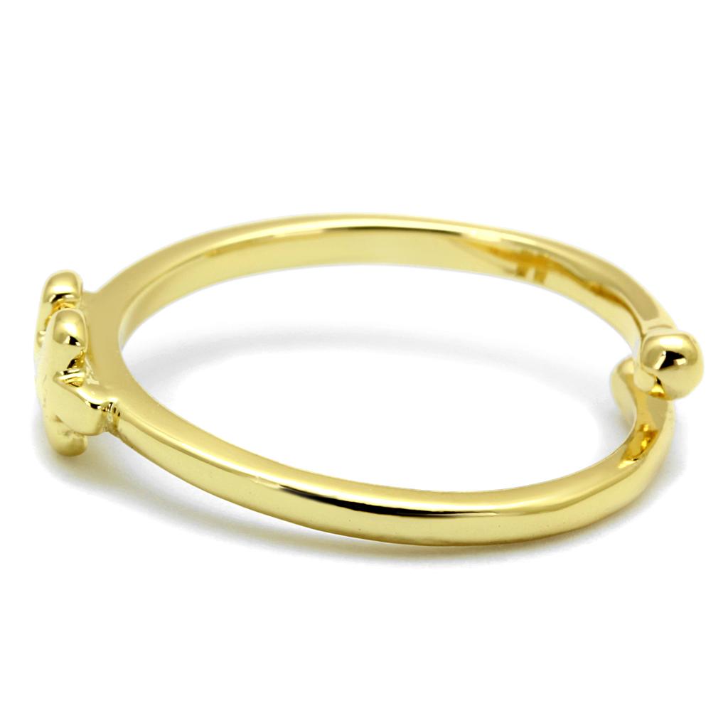LO4028 - Flash Gold Brass Ring with No Stone-2