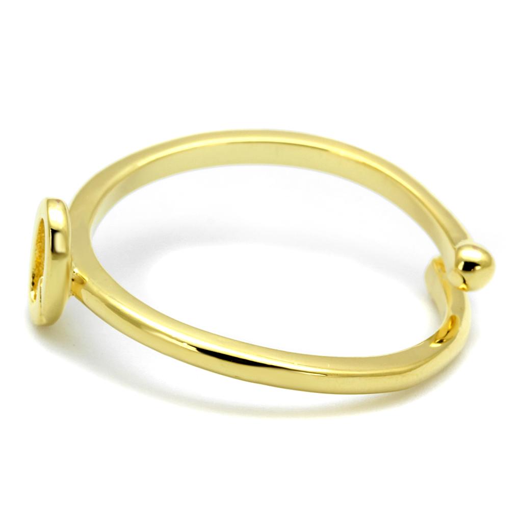 LO4036 - Flash Gold Brass Ring with No Stone-2
