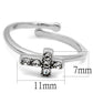 LO4043 - Rhodium Brass Ring with Top Grade Crystal  in Clear-1
