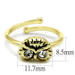LO4050 - Flash Gold Brass Ring with Top Grade Crystal  in Clear-1