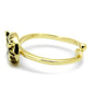 LO4050 - Flash Gold Brass Ring with Top Grade Crystal  in Clear-2