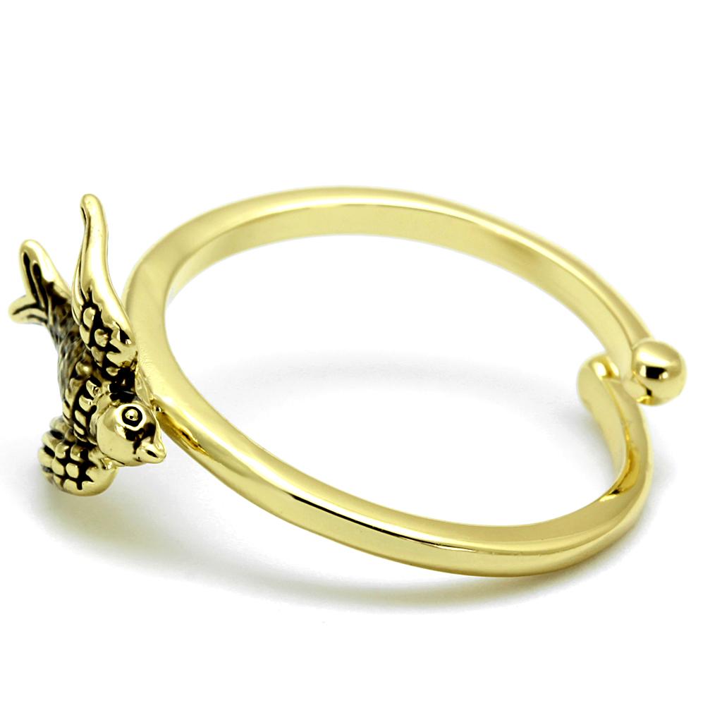 LO4054 - Flash Gold Brass Ring with No Stone-2
