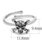 LO4055 - Rhodium Brass Ring with Top Grade Crystal  in Clear-1