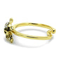 LO4056 - Flash Gold Brass Ring with Top Grade Crystal  in Clear-2